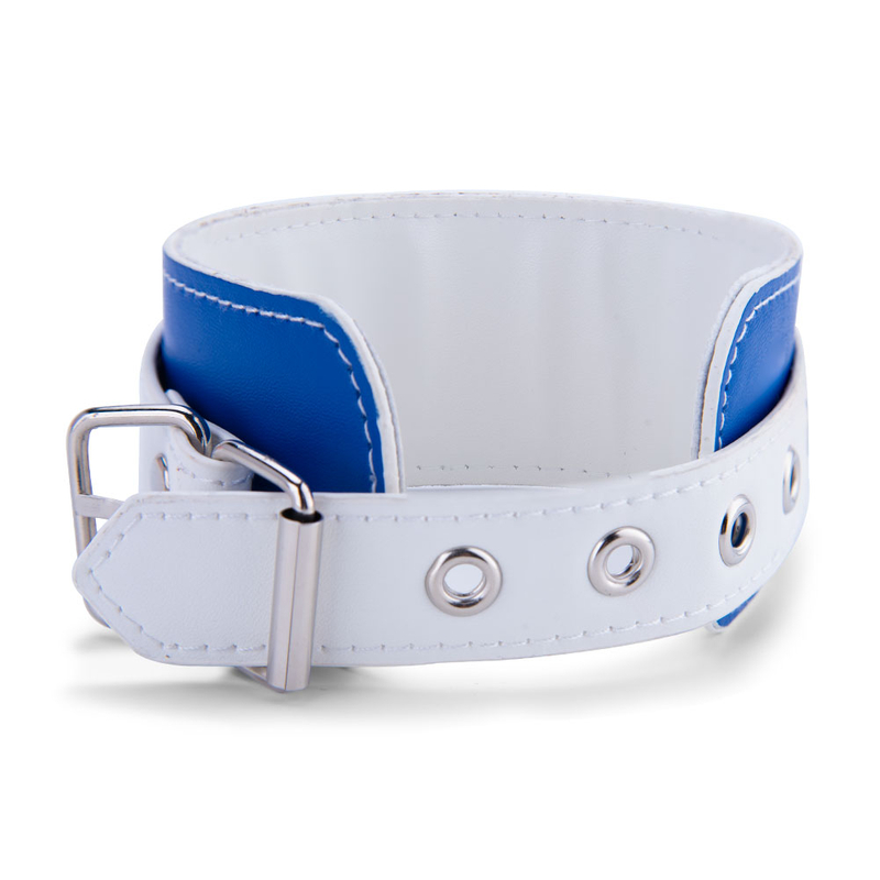 Soft Adjustable Blue And White Handcuffs SM Bondage Restraints Set