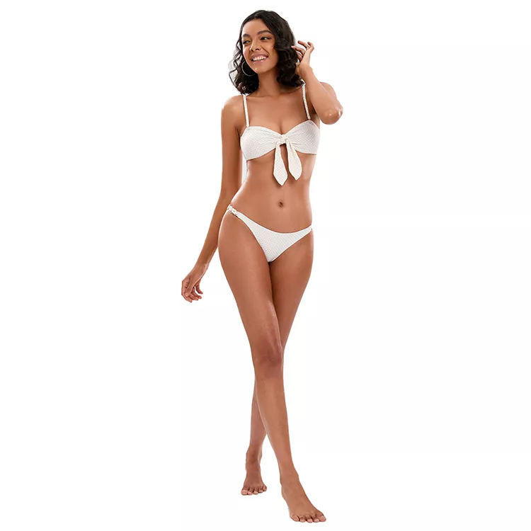 Ensemble de bikini bandeau métallisé