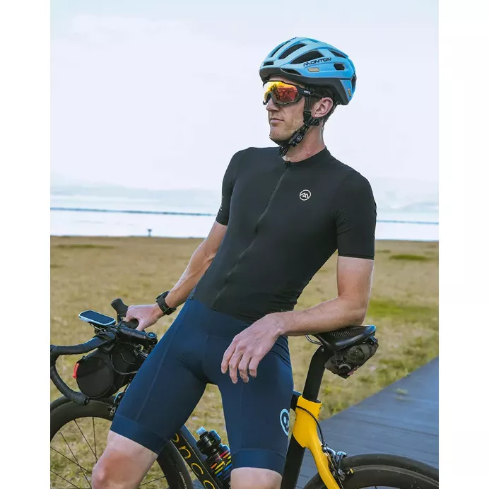 Maglia da ciclismo nera da uomo ecologica