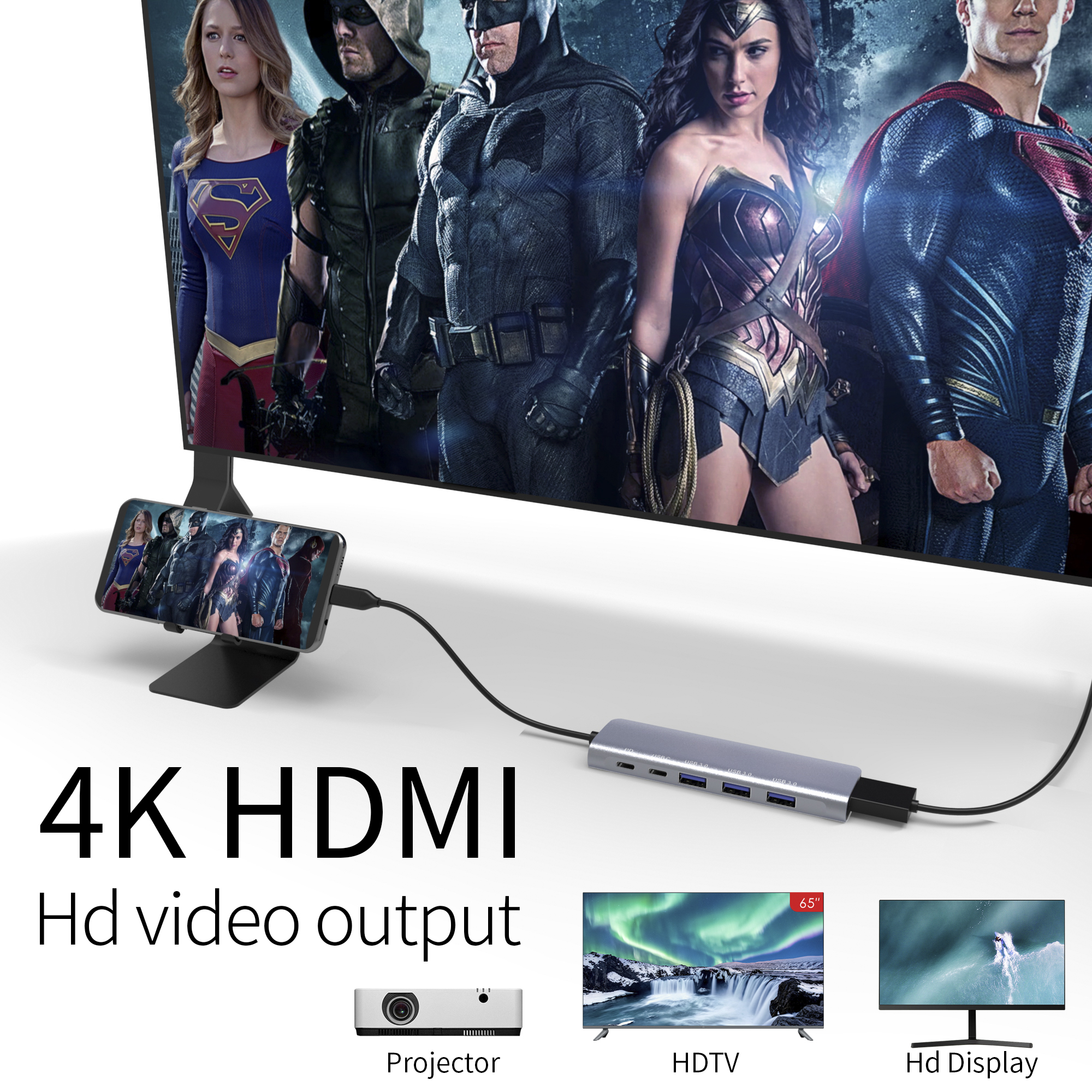 6 i 1 thunderbolt 3 type c docking usb 3.0 hub (5)