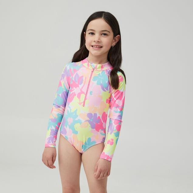 Maillots de bain pour filles à fleurs lumineuses