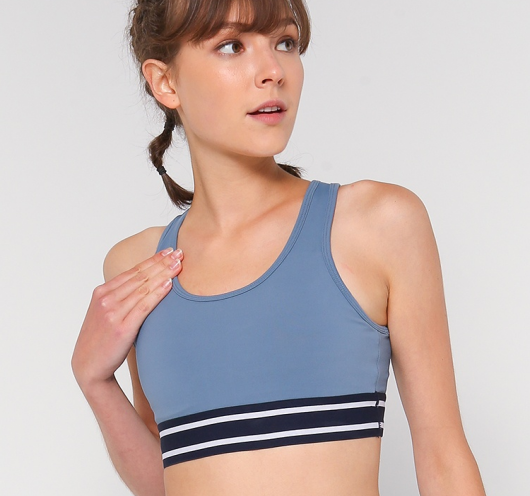 blue-and-white-striped-ladies-Sports-Bra