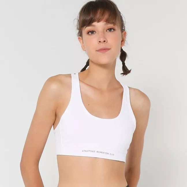 Reggiseno sportivo in cotone bianco