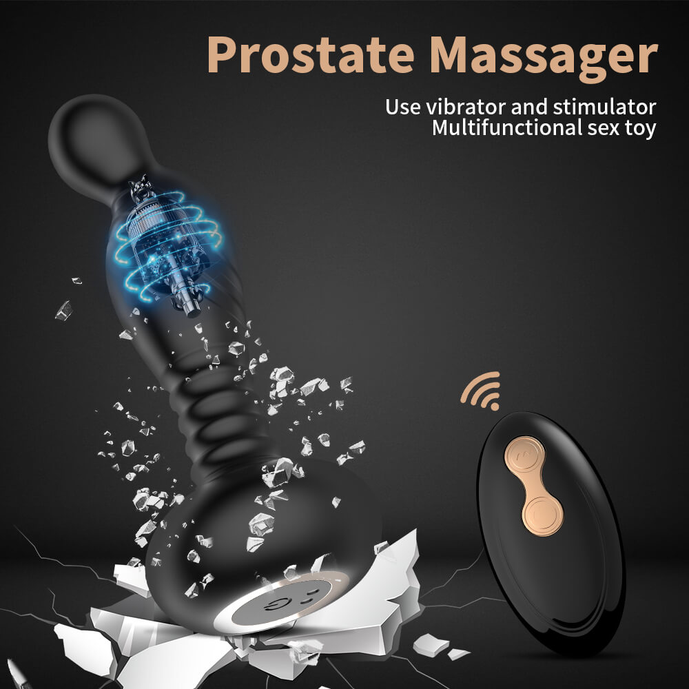 Anal Toys for Male | Remote Control Silicone Anal Vibrator,Black