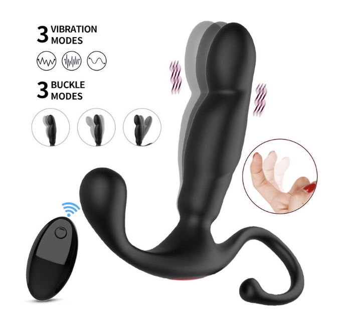 Bullet Vibrator 3 Vibrate +3 Buckling Modes Waterproof Sex Toy Exercise Cock Ring Anal Plug Vibrator for Men