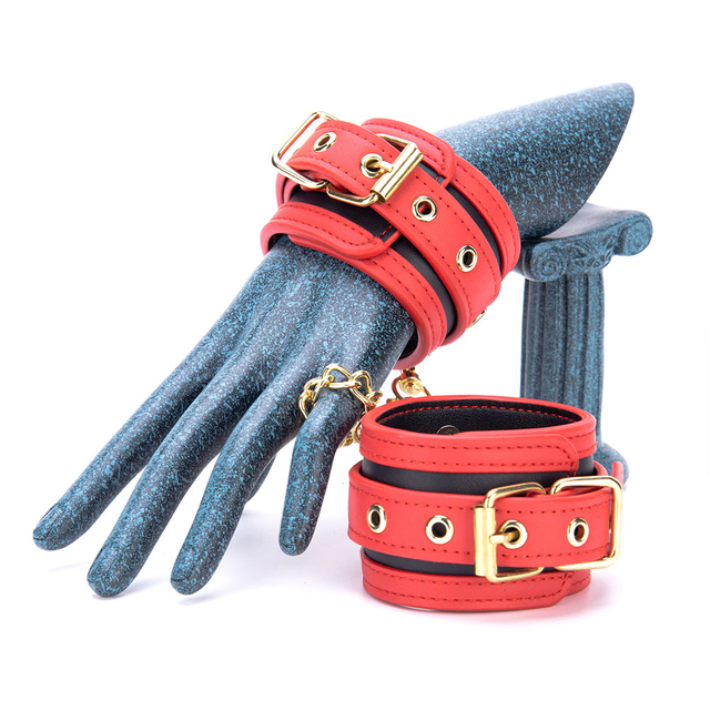 BDSM Restraint PU Leather Handcuffs SM Bondage Erotic Toys for Adults