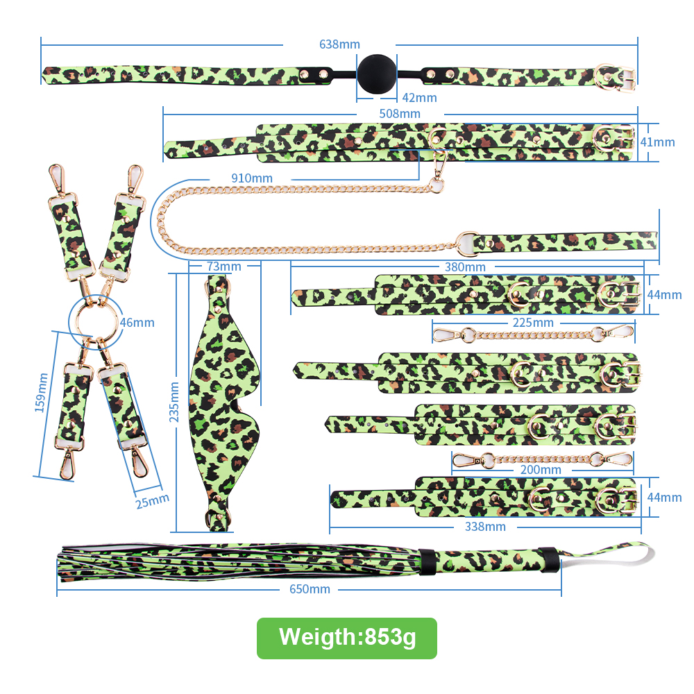 7PCS Fashionable Luminous Leopard Print Adult SM Toy Set