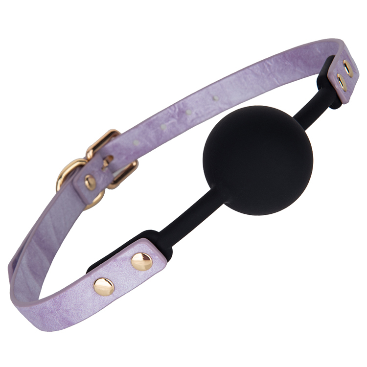 PU Leather SM Adult Sex Toys for Fetish and Couples Purple Silicone SM Seat Belt Mouth Plug Ball