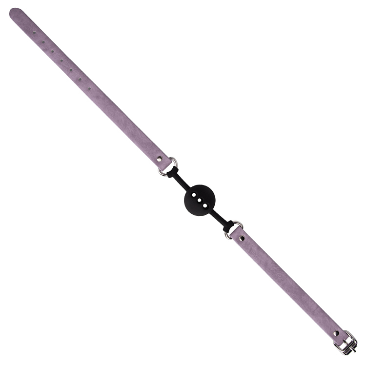 Adult Sex Toys for Fetish and Couples Purple Silicone SM Seat Belt Mouth Plug Ball and PU Leather SM Toys