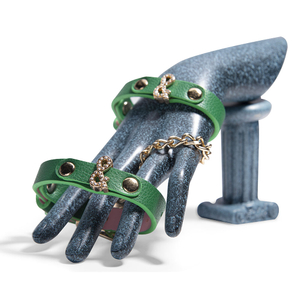 Soft Adjustable Green Handcuffs SM Bondage Restraints Set