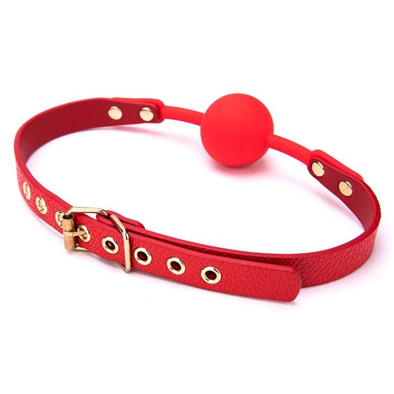 Bondage Adjustable Wearing Neck Collar With Mouth Gag Balls