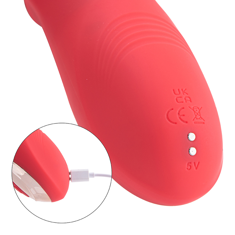 New Arrival Red Retractable Sucking Vibrator