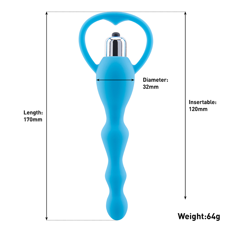 Silicone Vibrating Anal Beads Vibrator Butt Plug