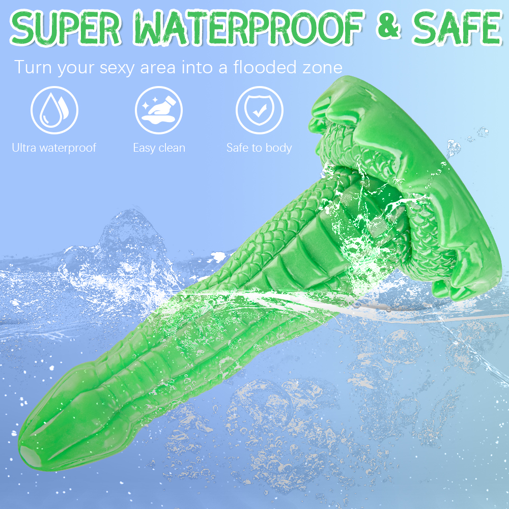 Snake Pattern Flexible Silicone Alien Penis Dildo Lifelike Cock with Strong Suction Cup for Women's