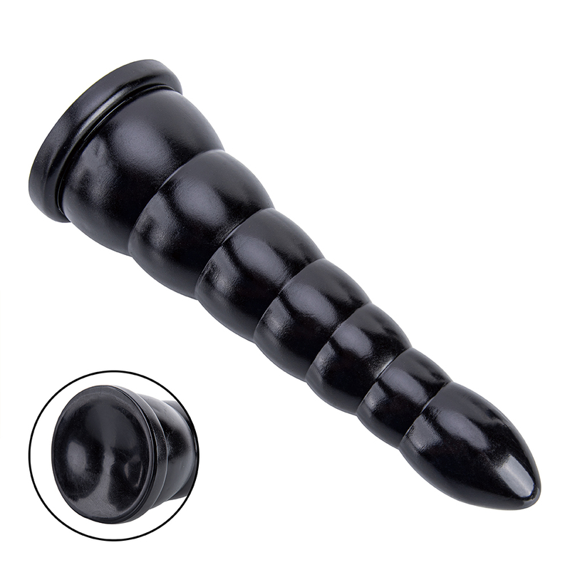 Lifelike Artificial Penis Dildo Big Soft Black Flesh Design with PVC Anal Plug for Women