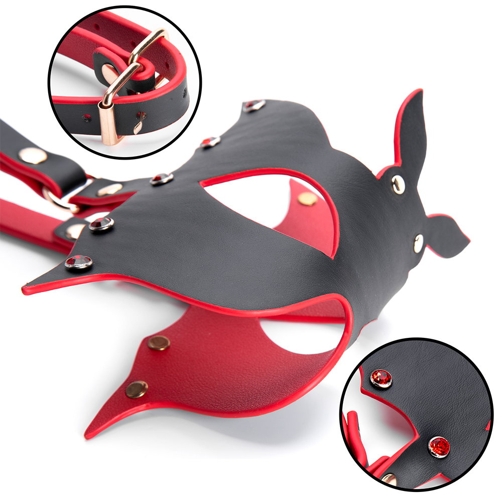 High Quality Leather Self Bondage Blackout Mask SM Adult Game Eye Mask for Couples' BDSM Restraint Play Bondage Set