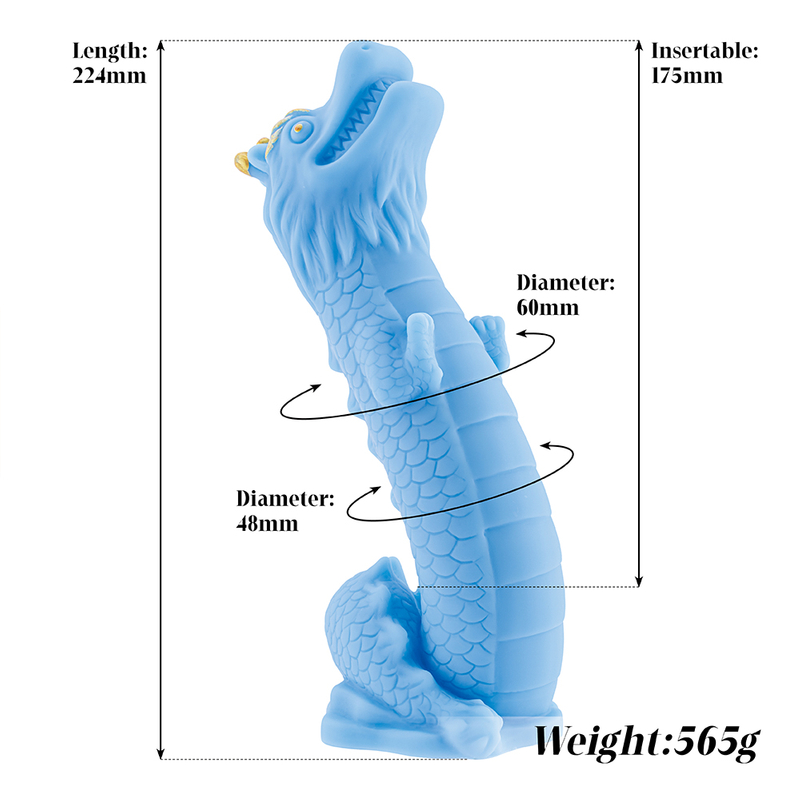 High Quality Bule Dragon Silicone Realistic Penis Adult Toy Dildo