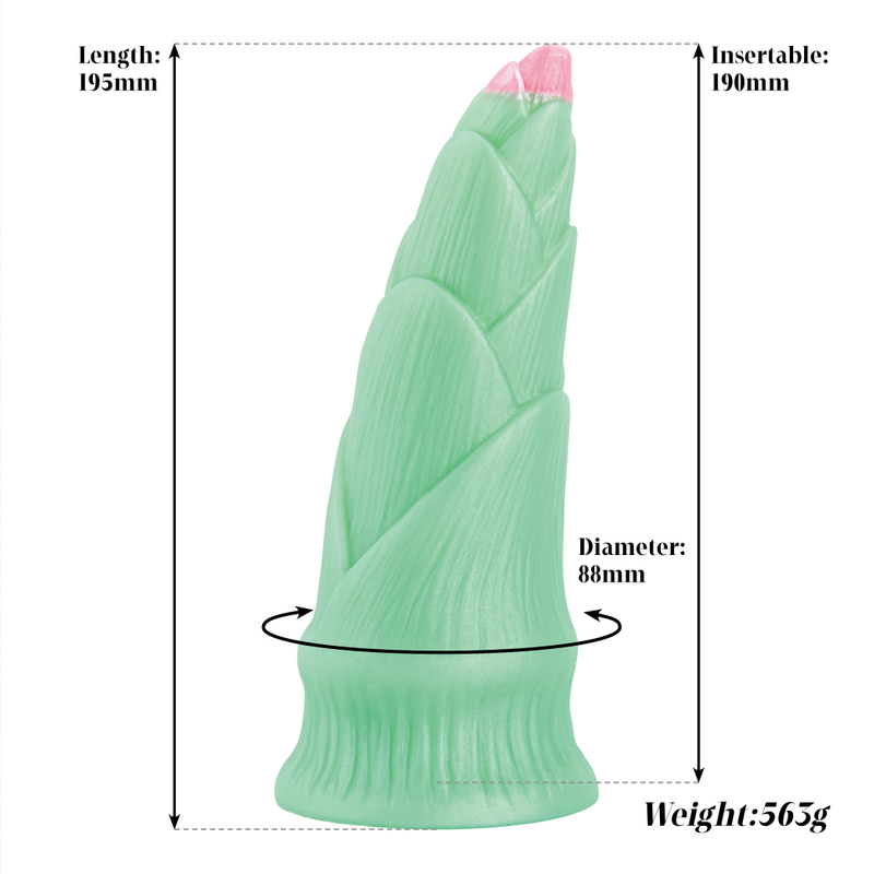 Spring Bamboo Shoot Style Silicone Rubber Realistic Penis Adult Toy
