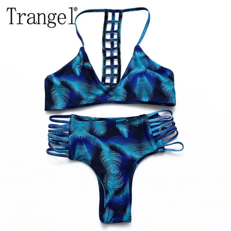 Trangel bikiní 2018 sundföt Brasilísk bikiní kynþokkafullar konur blóma prentun sundföt bikar padded baðföt bikiní