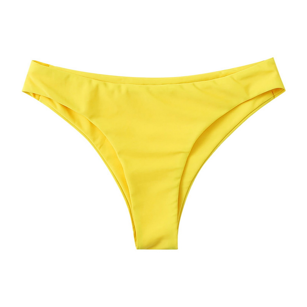 Women s Bikini Bottoms High Cut Swimsuit Bottom Solid Color Mid Waist Swim Bottoms