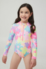 Maillots de bain pour filles à fleurs lumineuses