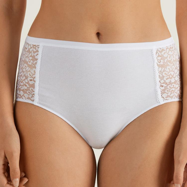 Ropa interior blanca de pierna alta para mujer 