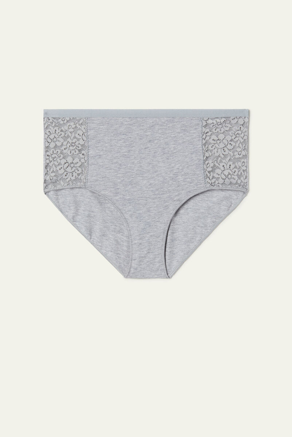 Calzoncillos para mujer de encaje gris
