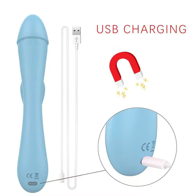 Ears de coelho de silicone com tudo incluído e amigável para iniciantes -Vibrador de ponto de spot para mulheres