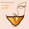 Adult SM Bondage Restraint for Enhanced Sensory Deprivation Golden Punker Locking Muzzle Gag with Premium Leather Straps