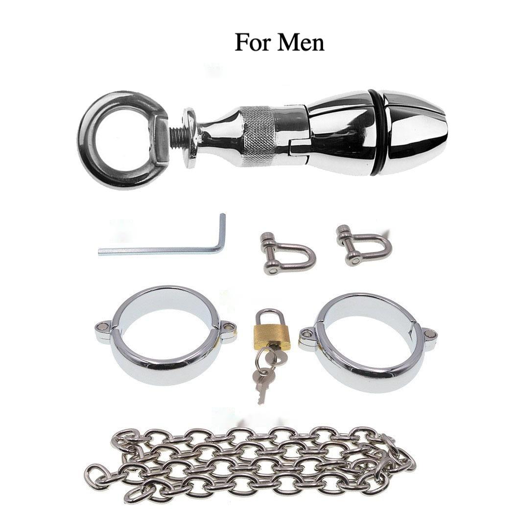 Stainless Steel Anal Plug with Extended G-Spot Wand