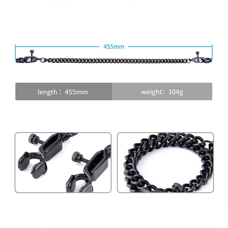  Friendly Best Selling Adjustable Nipple Clamps with Chain Necklace for BDSM