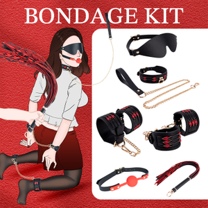 6PCS Leather Bondage Kit for Women Plush BDSM Sex Toy Set for Couples SM Erotic Games