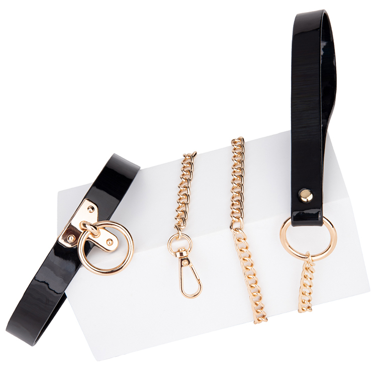 BDSM Collar and Chain Set Gothic Female Bondage Kit Punk Present for Couples' Play