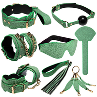7PCS Green Female Bondage Kit Sexy Couple Adult Toys for Bondage Game Present Gift Premium BDSM Bondage Set