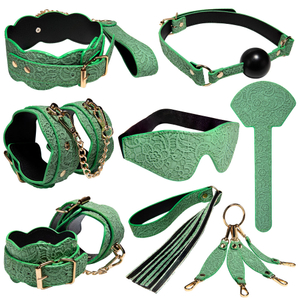 7PCS Green Female Bondage Kit Sexy Couple Adult Toys for Bondage Game Present Gift Premium BDSM Bondage Set