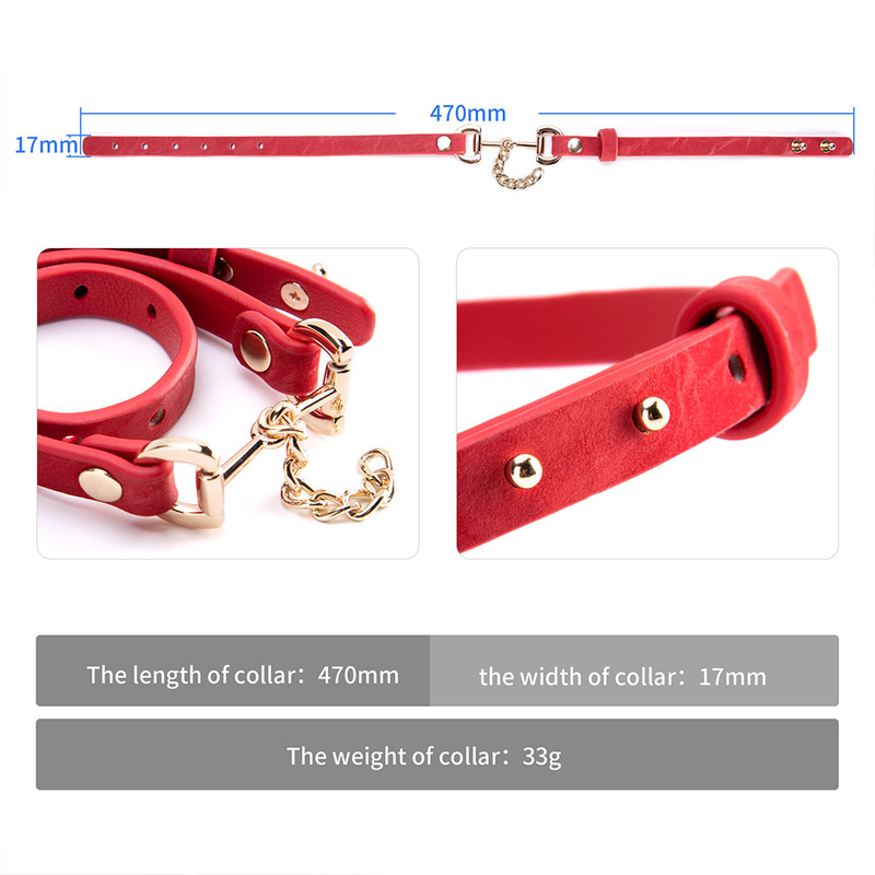 Wholesale Stylish SM Leather Collar with Metal Chain for Adults Exquisite BDSM Leather Choker Necklace Collar for Women and Men
