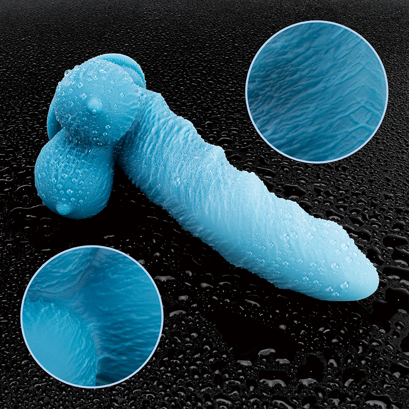 Unique Blue Fantasy Dildo Realistic yet Discreet Design with Soft Silicone Base