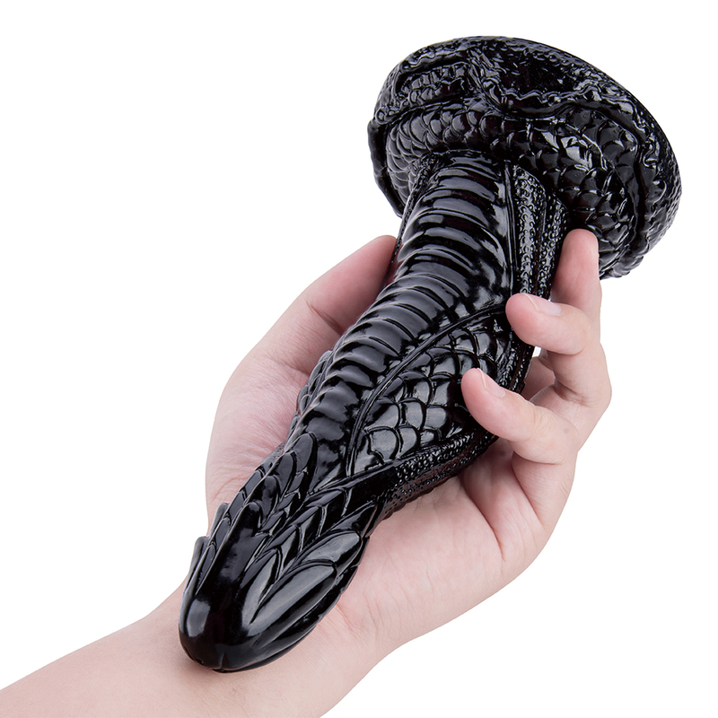 Women's Large Realistic Monster Cock Dildo Soft PVC Black Penis Design