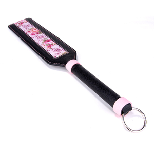 High Quality Gothic Black Leather Spanking Paddle with Weights Fetish SM Sex Toy for Couple