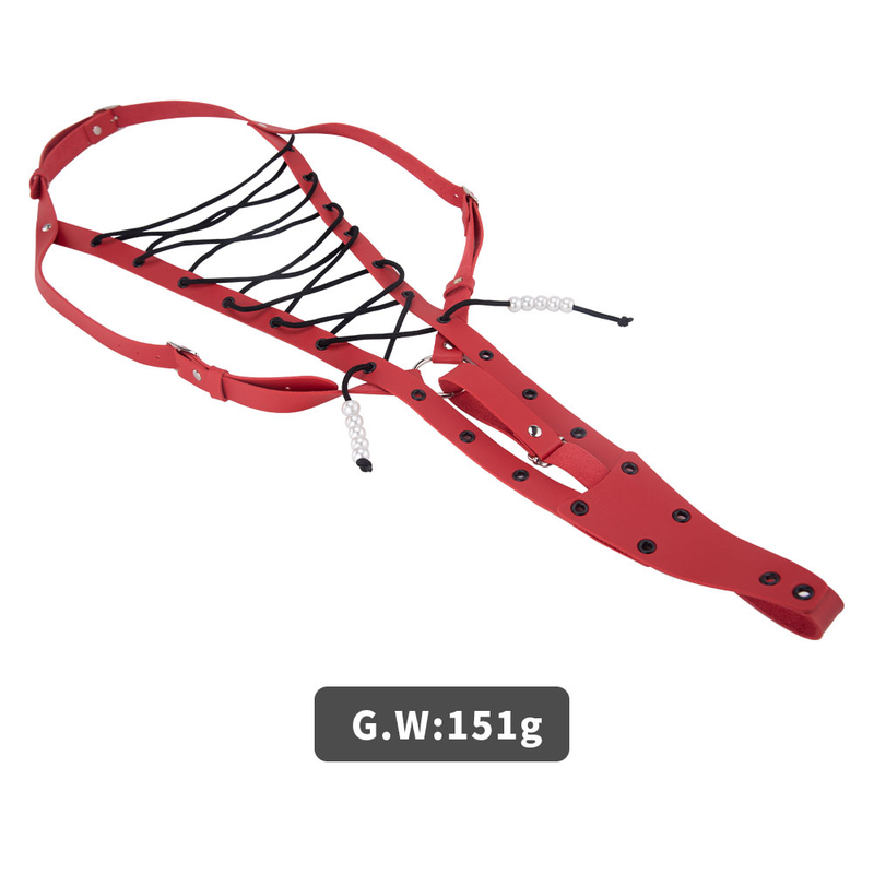 Seductive Leather Harness Garter Pants and Waist Rings for Women's BDSM Bondage Kit by Byfetish