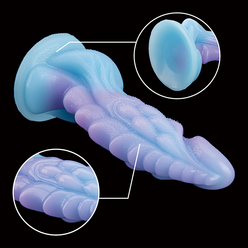 Colorful Glow In The Dark Dildo Novel Soft Luminous Silicone Alien Dildos juguetes sexuales para mujeres