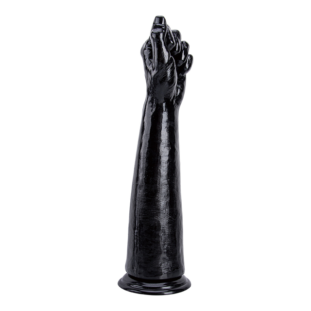 Black Long Hand Fist Dildo for Women Vertical Finger Design High Quality PVC