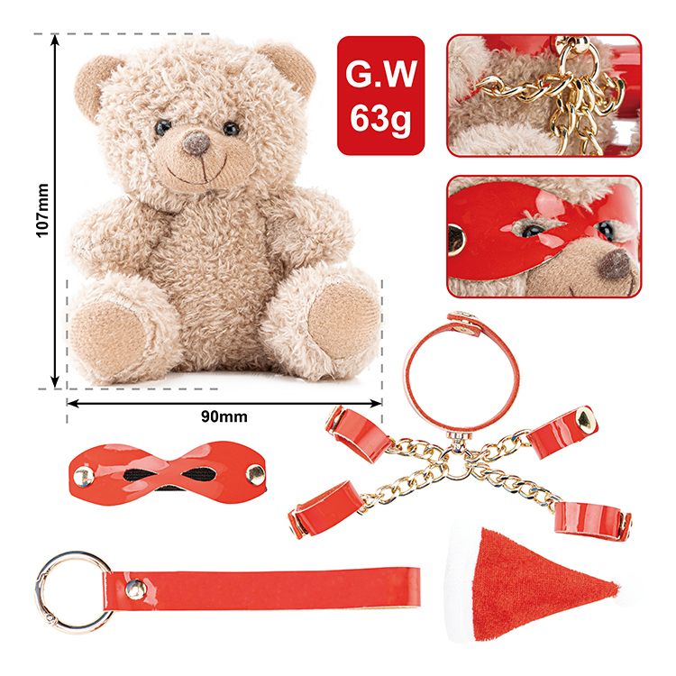 Kink Slave Bear Adult Sex Toys Key Chain PU Leather