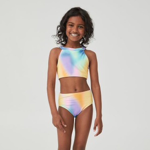 High Neck Rainbow Girl Swimwear