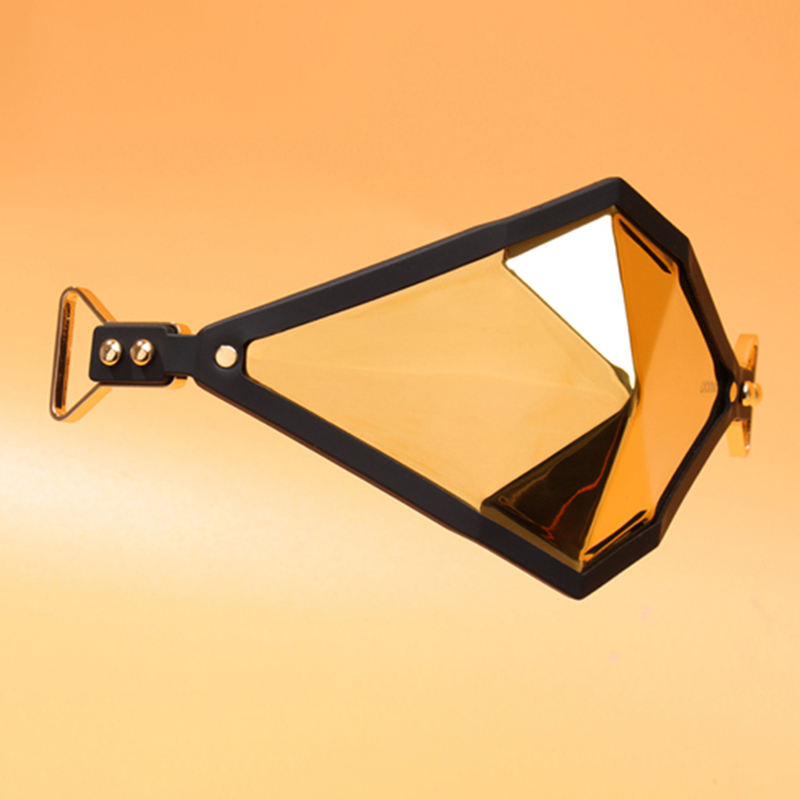 Adult SM Bondage Restraint for Enhanced Sensory Deprivation Golden Punker Locking Muzzle Gag with Premium Leather Straps