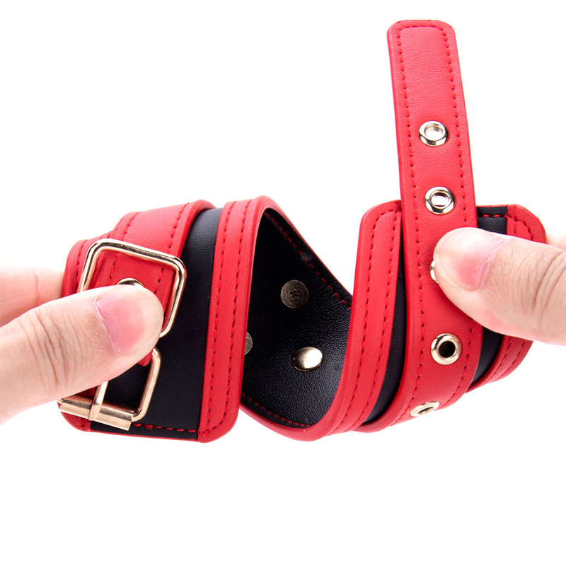 BDSM Restraint PU Leather Handcuffs SM Bondage Erotic Toys for Adults