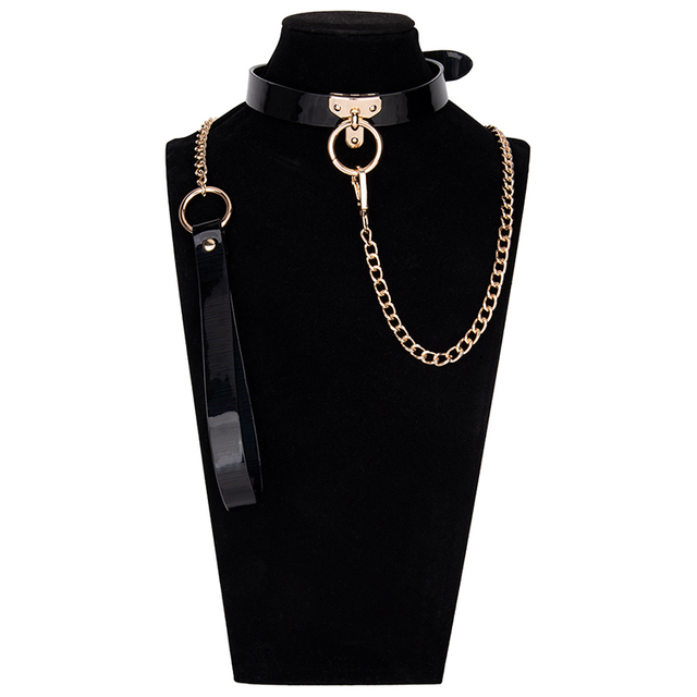 BDSM Collar and Chain Set Gothic Female Bondage Kit Punk Present for Couples' Play