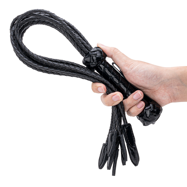 Black Flog Style Beautiful BDSM Heart Passion PU Leather BDSM Whip