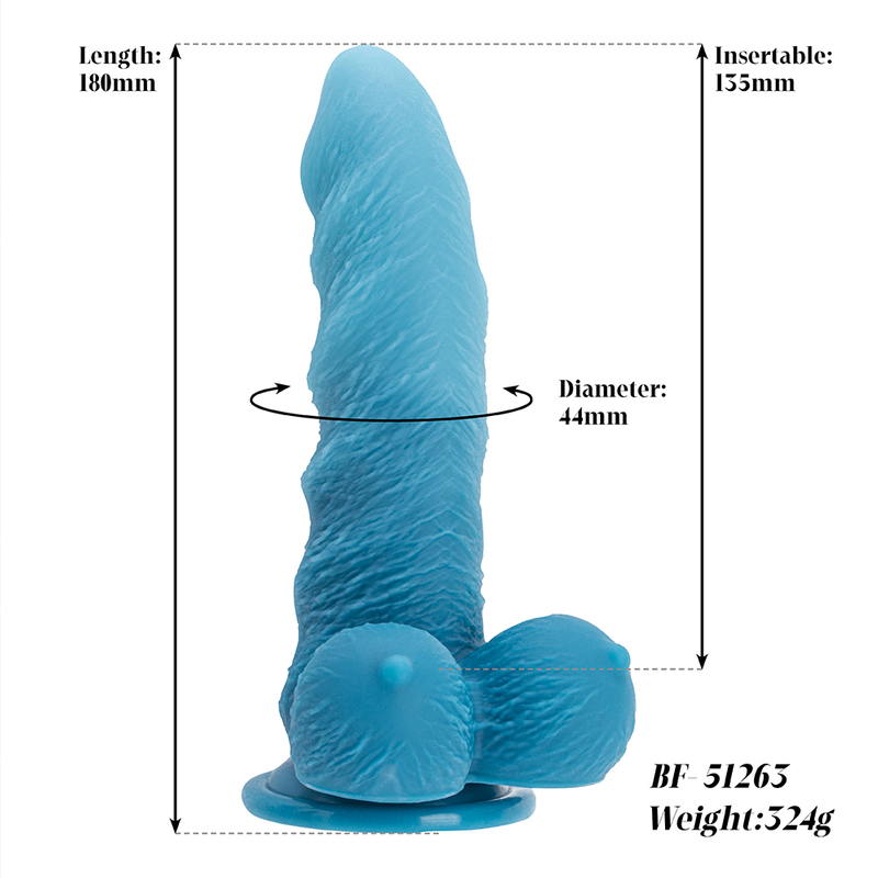 Unique Blue Fantasy Dildo Realistic yet Discreet Design with Soft Silicone Base