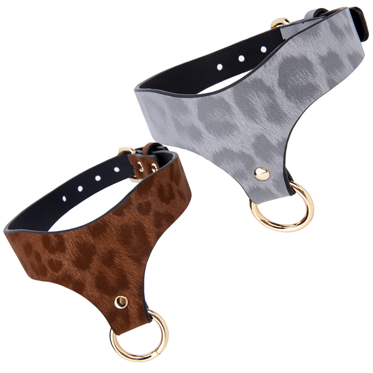 Luxury Royal PU Leather SM Collar with Neoprene Lining and Metal Chain Leash: Soft BDSM Gear for Slave Roleplay